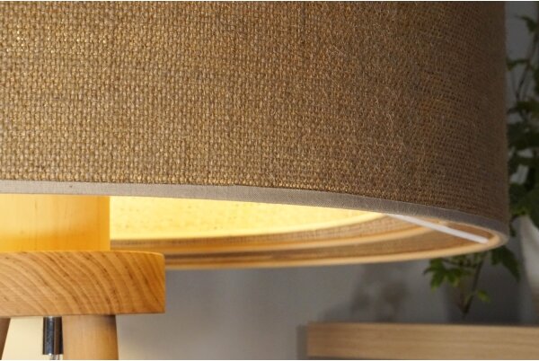 Duolla - Stolná lampa YUTE TRIO 1xE27/15W/230V pr. 25 cm hnedá/šedá/béžová