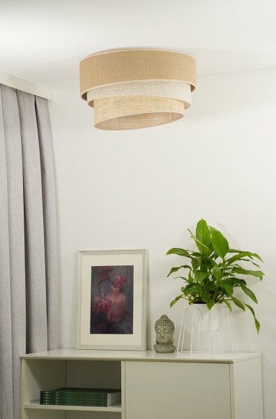 Duolla - Stropné svietidlo YUTE TRIO 1xE27/15W/230V pr. 45 cm hnedá/šedá/béžová
