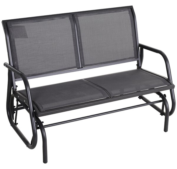 OUTSUNNY Hojdacia dvojmiestna záhradná lavica kovová 120 x 70 x 85 cm sivá