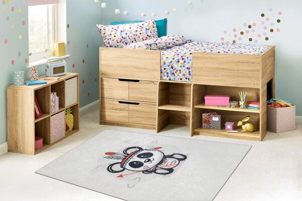 Dywany Łuszczów , Detský kusový koberec Bambino 1129 Panda cream, 80x150, čiernobiela, detská izba