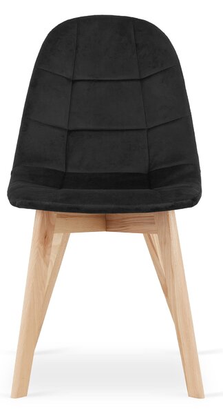 Jedálenská zostava: TESSA 120x60 artisan dub/čierne nohy + 4 ks BORA stoličky zamatové čierne/prírodné nohy