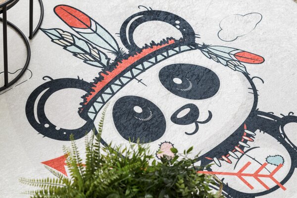 Dywany Łuszczów , Detský kusový koberec Bambino 1129 Panda cream, 80x150, čiernobiela, detská izba