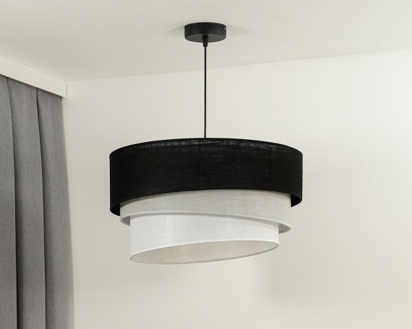 Duolla - Luster na lanku TRIO 1xE27/15W/230V pr. 45 cm čierna/šedá/biela