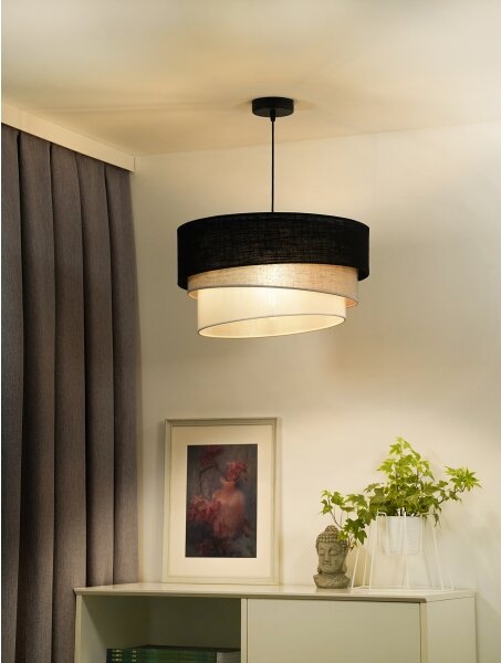 Duolla - Luster na lanku TRIO 1xE27/15W/230V pr. 45 cm čierna/šedá/biela
