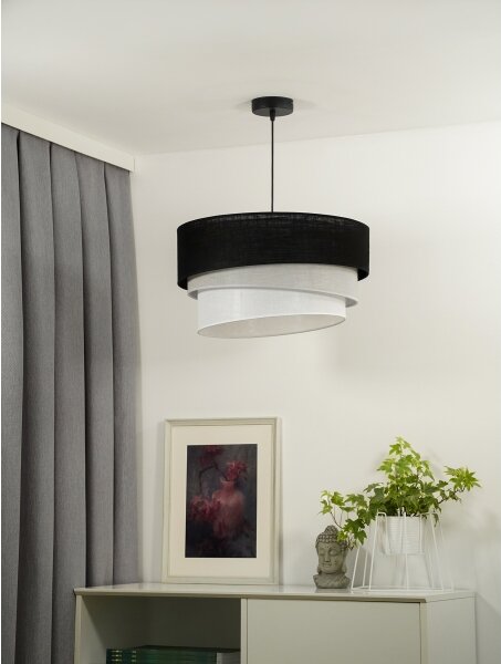 Duolla - Luster na lanku TRIO 1xE27/15W/230V pr. 45 cm čierna/šedá/biela