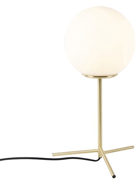 Stolná lampa v štýle Art Deco mosadz s opálovým sklom 45,5 cm - Pallon