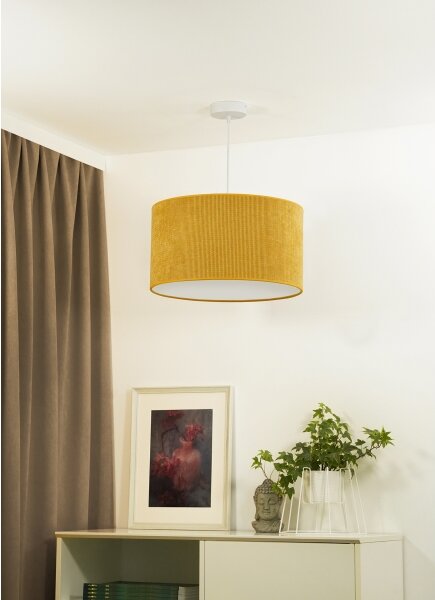 Duolla - Luster na lanku CORDUROY 1xE27/15W/230V pr. 40 cm žltá