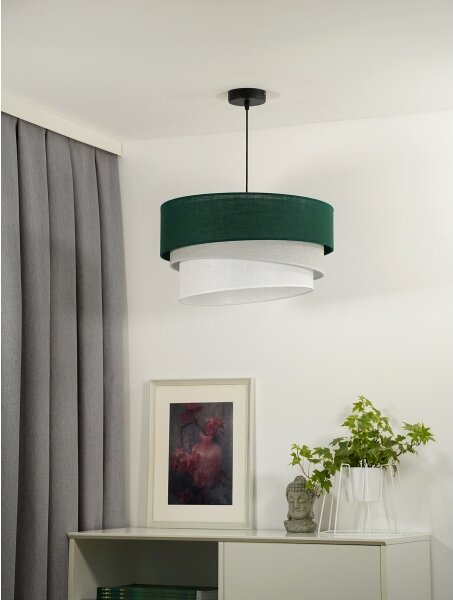 Duolla - Luster na lanku TRIO 1xE27/15W/230V pr. 45 cm zelená/šedá/biela