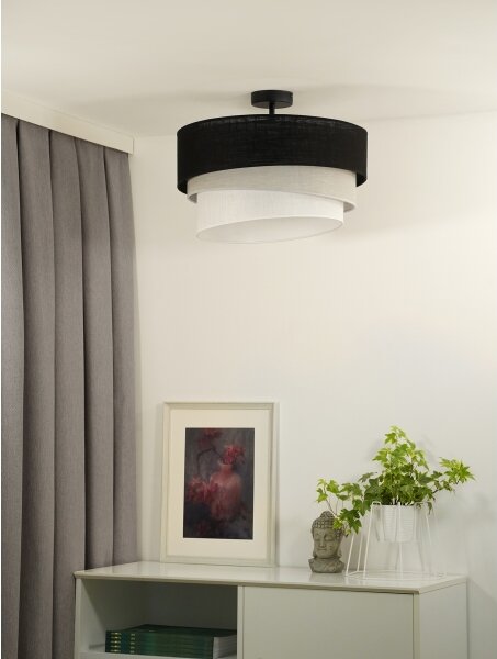 Duolla - Prisadený luster TRIO 1xE27/15W/230V pr. 45 cm čierna/šedá/biela