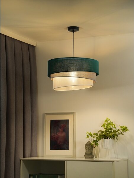 Duolla - Luster na lanku TRIO 1xE27/15W/230V pr. 45 cm zelená/šedá/biela