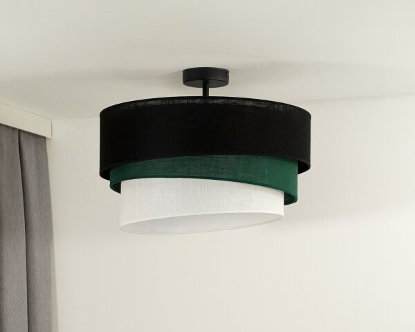 Duolla - Prisadený luster TRIO 1xE27/15W/230V pr. 45 cm čierna/zelená/biela