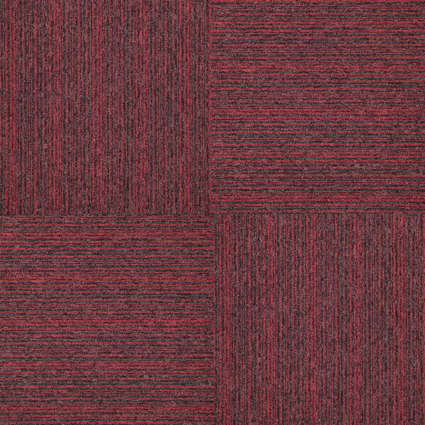 Balta , Kobercový štvorec Sonar Lines 4120 červený 50 x 50 cm, chodba / predsieň