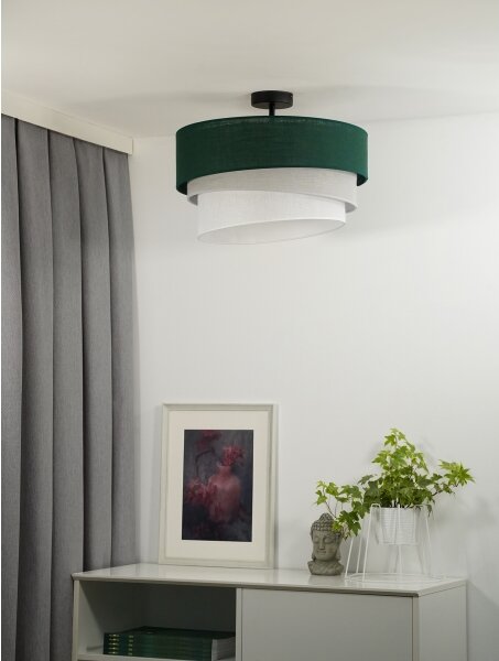 Duolla - Prisadený luster TRIO 1xE27/15W/230V pr. 45 cm zelená/šedá/biela
