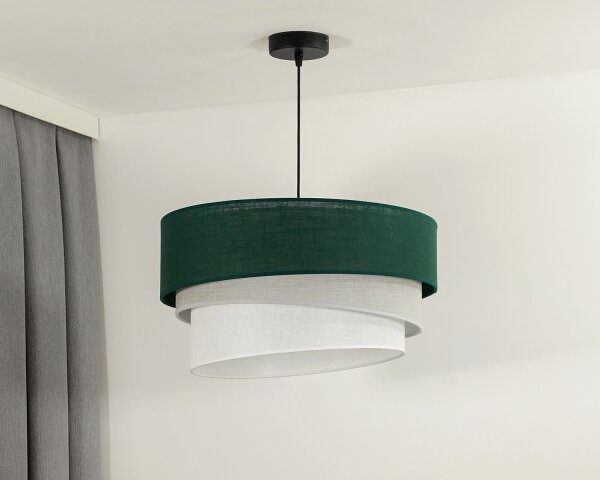 Duolla - Luster na lanku TRIO 1xE27/15W/230V pr. 45 cm zelená/šedá/biela