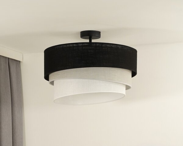 Duolla - Prisadený luster TRIO 1xE27/15W/230V pr. 45 cm čierna/šedá/biela