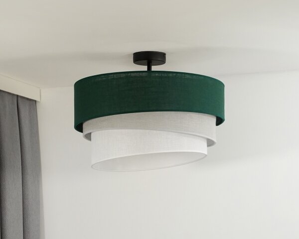 Duolla - Prisadený luster TRIO 1xE27/15W/230V pr. 45 cm zelená/šedá/biela