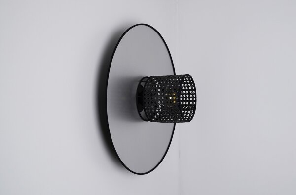 Duolla - Nástenné svietidlo TOKYO RATTAN 1xE27/15W/230V pr. 50 cm strieborná/čierna