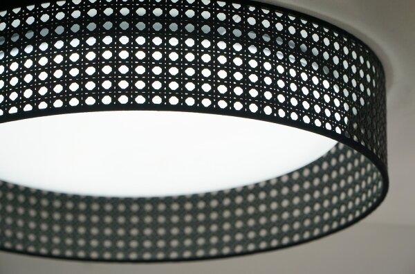 Duolla - LED Stropné svietidlo ROLLER RATTAN LED/24W/230V pr. 45 cm čierna