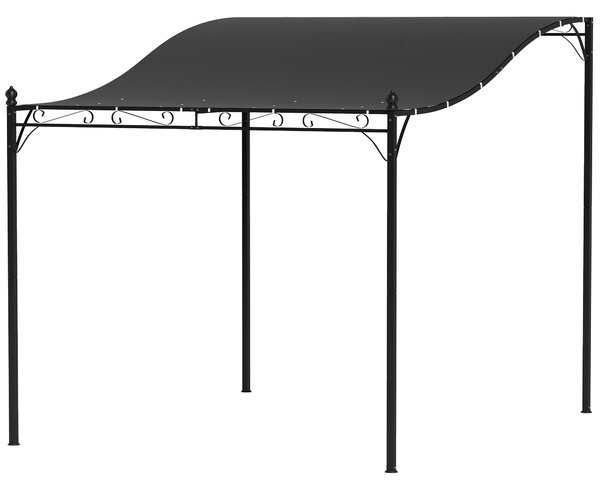 OUTSUNNY Voľne stojaca kovová pergola so zaťahovacou plátennou strechou 298 x 248 cm tmavosivá