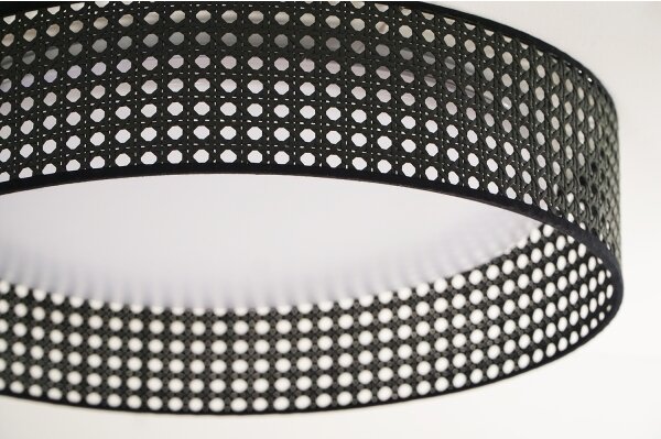 Duolla - LED Stropné svietidlo ROLLER RATTAN LED/24W/230V pr. 45 cm čierna