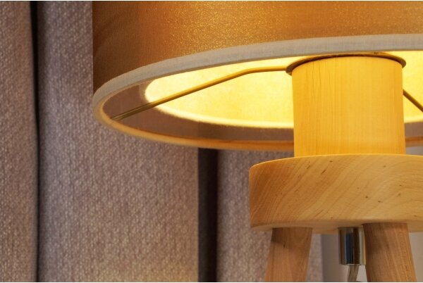 Duolla - Stolná lampa WOOD BOHO 1xE27/15W/230V pr. 25 cm medená/hnedá/béžová