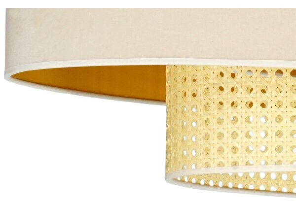 Duolla - Luster na lanku DOUBLE OVAL RATTAN 2xE27/15W/230V krémová/ratan