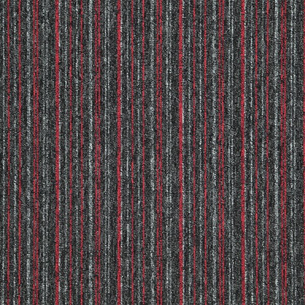 Balta , Kobercový štvorec Sonar Lines 4520 červenočierny 50 x 50 cm, chodba / predsieň