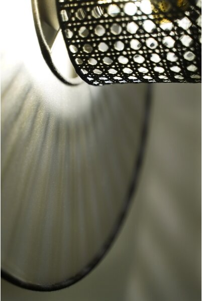 Duolla - Nástenné svietidlo TOKYO RATTAN 1xE27/15W/230V pr. 50 cm strieborná/čierna