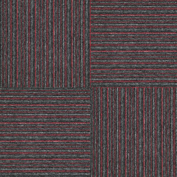 Balta , Kobercový štvorec Sonar Lines 4520 červenočierny 50 x 50 cm, chodba / predsieň