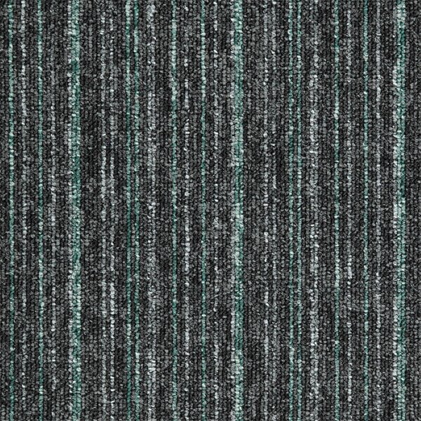 Balta , Kobercový štvorec Sonar Lines 4577 zelenočierny 50 x 50 cm, chodba / predsieň