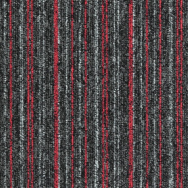 Balta , Kobercový štvorec Sonar Lines 4520 červenočierny 50 x 50 cm, chodba / predsieň