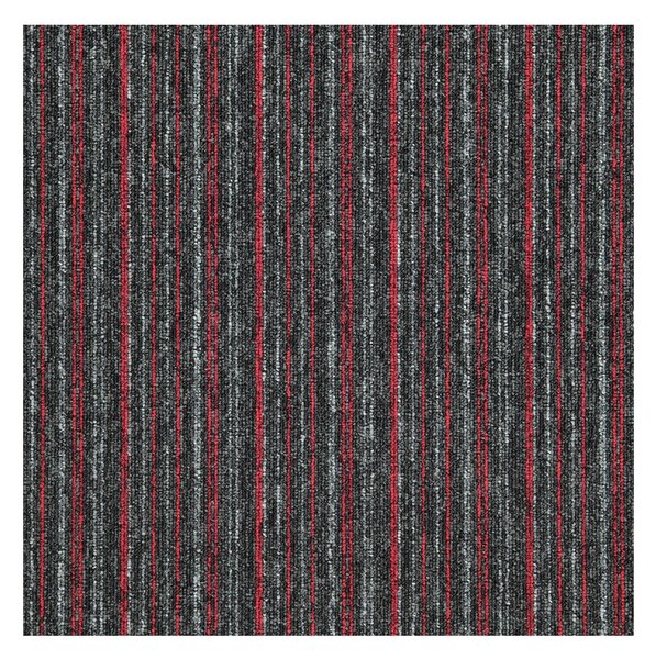 Balta , Kobercový štvorec Sonar Lines 4520 červenočierny 50 x 50 cm, chodba / predsieň