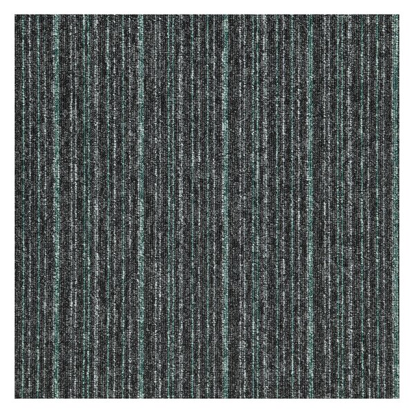 Balta , Kobercový štvorec Sonar Lines 4577 zelenočierny 50 x 50 cm, chodba / predsieň