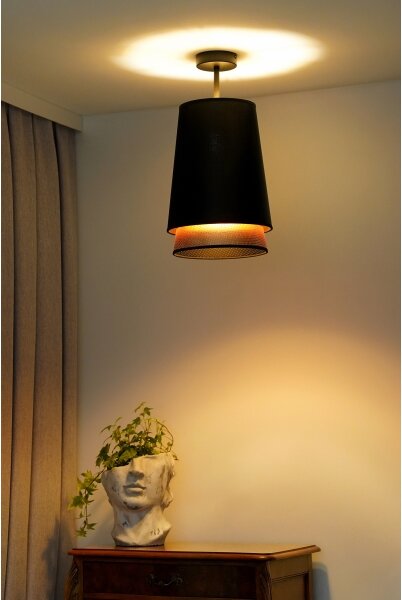 Duolla - Prisadený luster BELL SHINY 1xE27/15W/230V pr. 25 cm čierna/medená