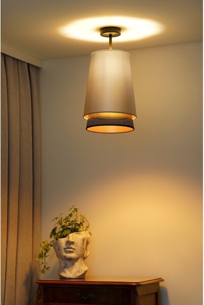Duolla - Prisadený luster BELL SHINY 1xE27/15W/230V pr. 25 cm strieborná/čierna