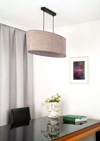 Duolla - Luster na lanku OVAL 2xE27/15W/230V hnedá