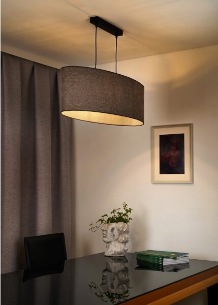 Duolla - Luster na lanku OVAL 2xE27/15W/230V hnedá