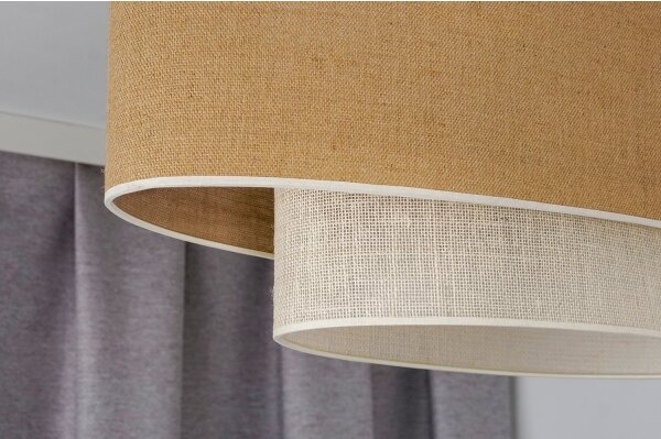 Duolla - Luster na lanku DOUBLE OVAL YUTE 2xE27/15W/230V hnedá/krémová