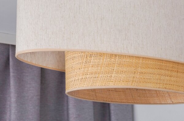 Duolla - Prisadený luster DOUBLE OVAL NATURE 2xE27/15W/230V krémová/béžová
