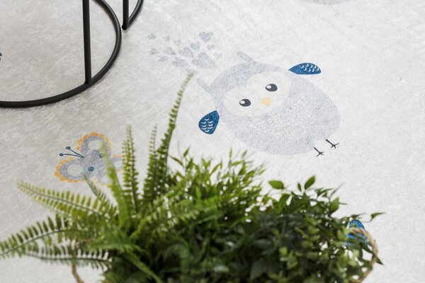 Dywany Łuszczów , Detský kusový koberec Bambino 1161 Owls grey, 80x150, šedá, detská izba