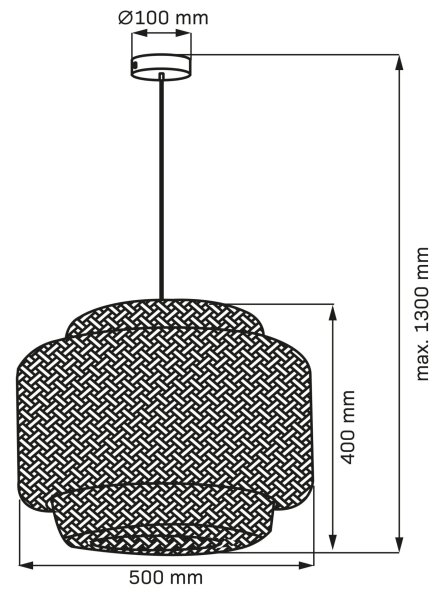 Luster na lanku BERTA 1xE27/20W/230V pr. 50 cm bambus