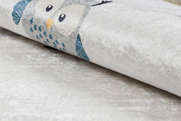 Dywany Łuszczów , Detský kusový koberec Bambino 1161 Owls grey, 80x150, šedá, detská izba
