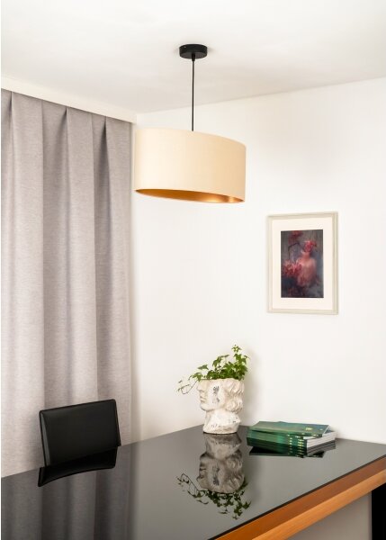 Duolla - Luster na lanku OVAL VEGAN 1xE27/15W/230V krémová