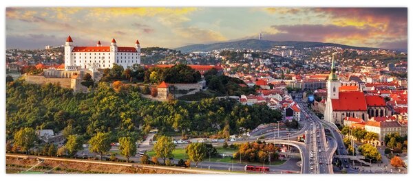 Obraz - Panorama Bratislavy, Slovensko (120x50 cm)