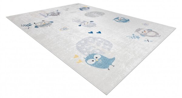 Dywany Łuszczów , Detský kusový koberec Bambino 1161 Owls grey, 80x150, šedá, detská izba
