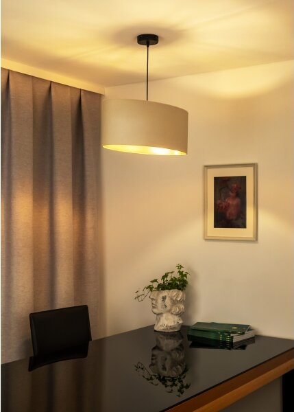 Duolla - Luster na lanku OVAL VEGAN 1xE27/15W/230V krémová