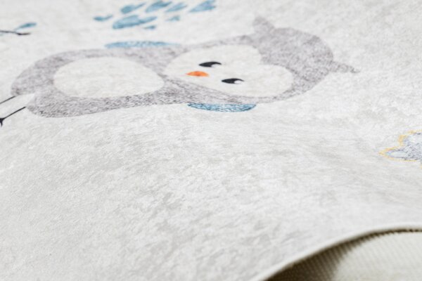 Dywany Łuszczów , Detský kusový koberec Bambino 1161 Owls grey, 80x150, šedá, detská izba