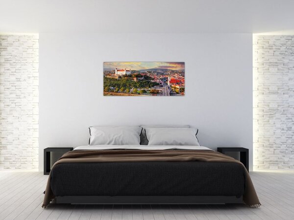 Obraz - Panorama Bratislavy, Slovensko (120x50 cm)