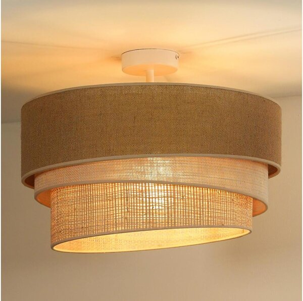 Duolla - Prisadený luster YUTE TRIO 3xE27/15W/230V pr. 60 cm hnedá/šedá/béžová
