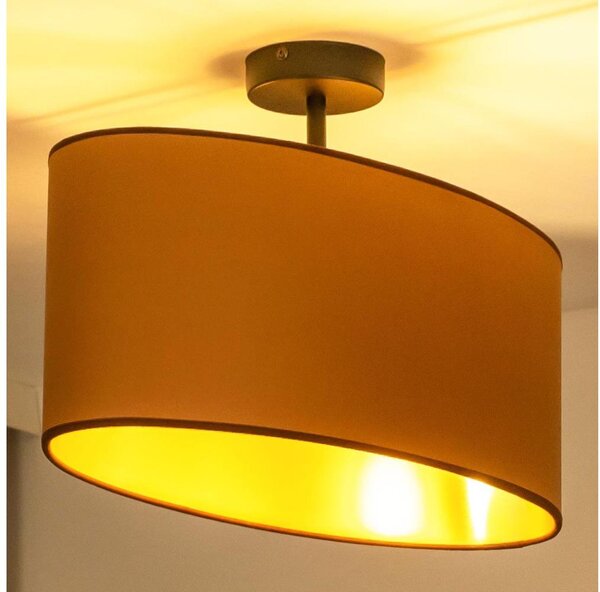 Duolla - Prisadený luster OVAL VEGAN 1xE27/15W/230V hnedá